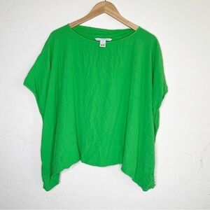 Diane von Furstenberg Bateau Neckline Short Sleeve Blouse in Green